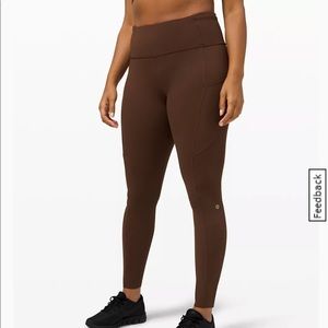 Lulu Fast and Free Brushed Fabric High-Rise Tight 28" Brown